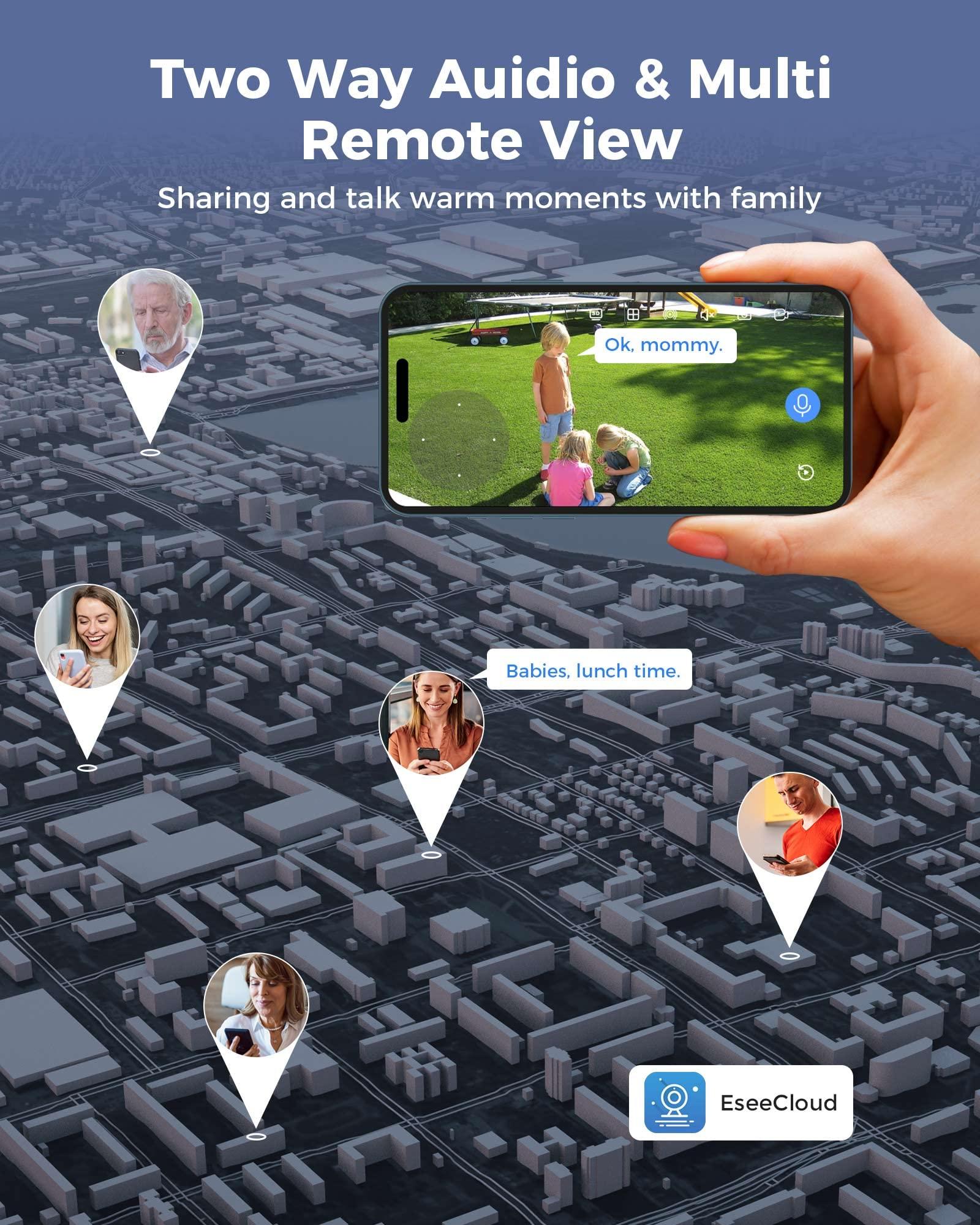 Hiseeu Hiseeu 2Pcs 5MP Security Camera PTZ Wireless Cameras Two Way Vioice Surveillance Camera Full Color Night Vision, IP66 Waterproof 24/7 Record for Outdoor Home Security Compatible Alexa