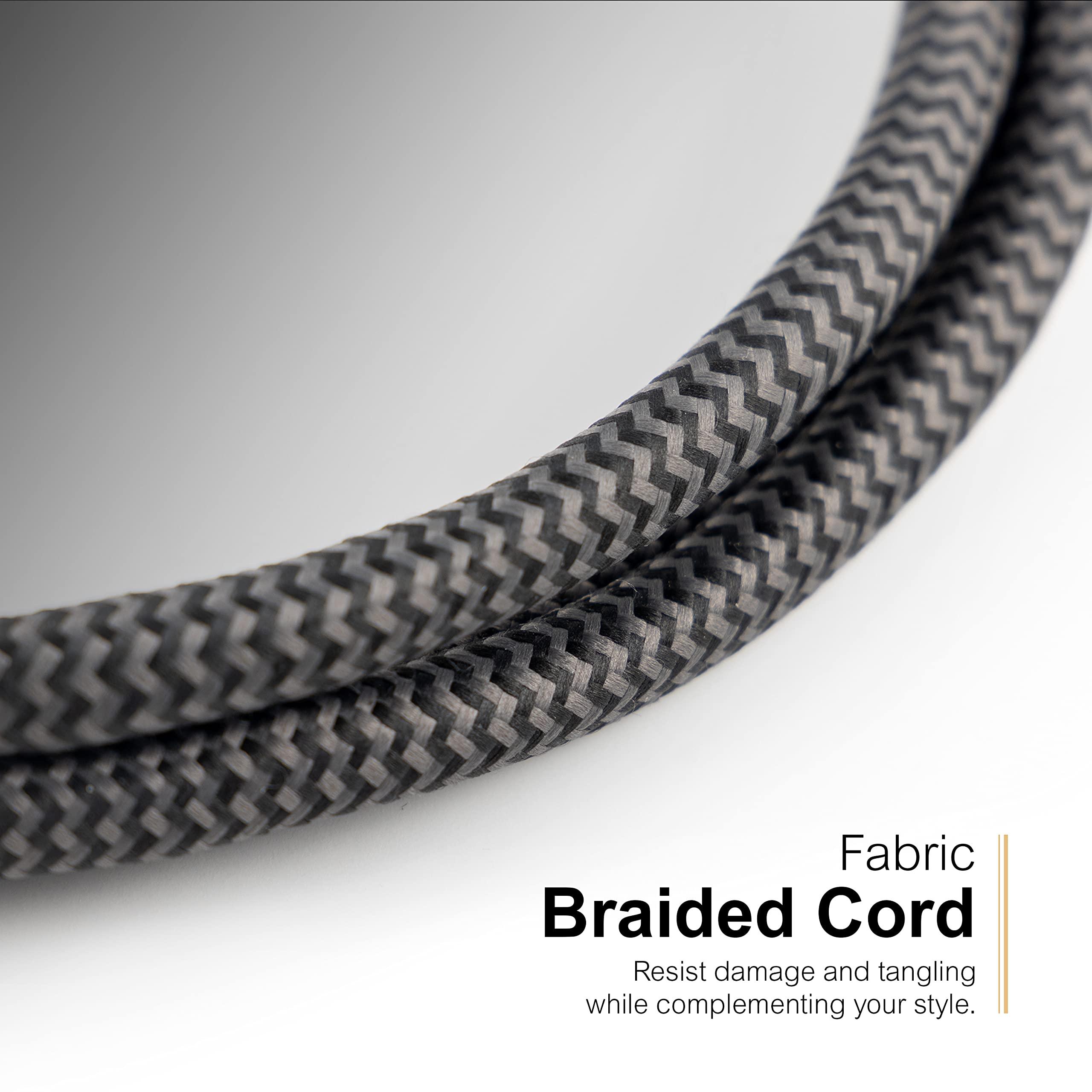 GE GE UltraPro 6-Outlet Surge Protector, 2 Pack, 3ft Braided Cord Power Strip Surge Protector, Surge Protector Power Strip, 450 Joules, Black, 74544