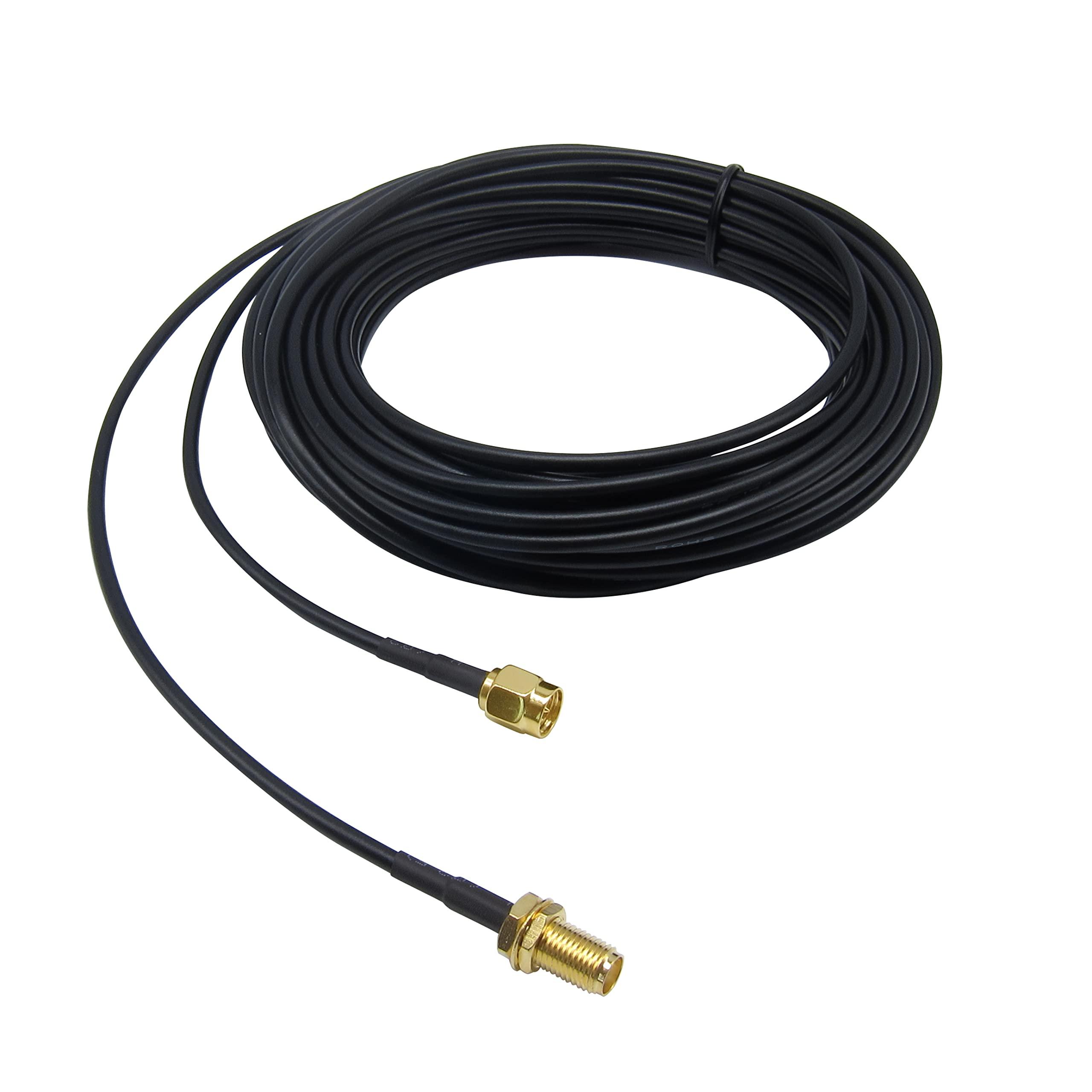 DirectNine Basics SMA Extension Cable 33ft, SMA Male to Female Low Loss RG174 Coaxial Cable Extender for SDR, Wireless Security Camera, Network System, GPS LTE 4G 5G WiFi Radio Antennas