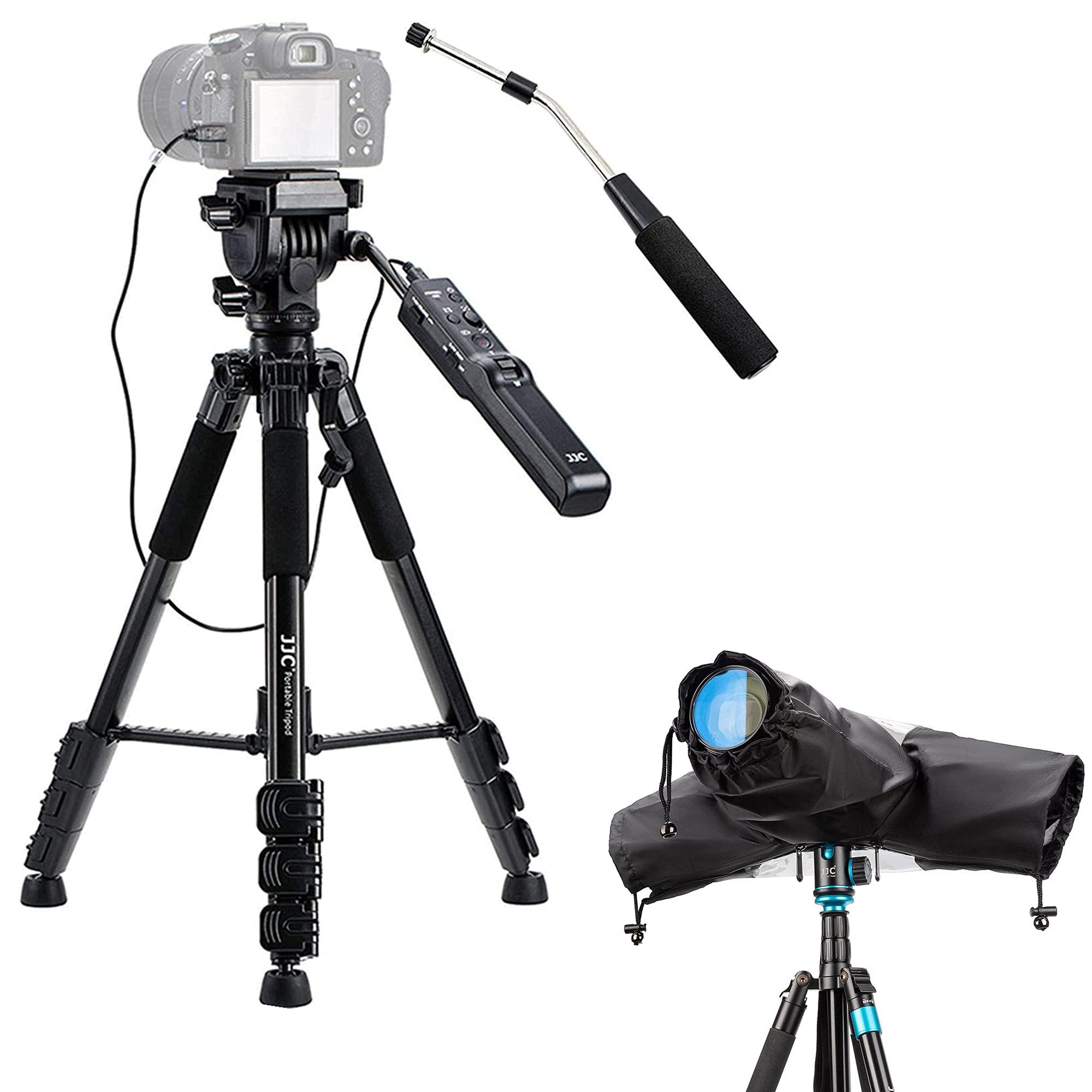 Kiorafoto Kiorafoto Camera Tripod with Remote Control and Rain Cover: Replaces Sony VCT-VPR1, Black Aluminum, Compatible with Sony Cameras/Camcorders